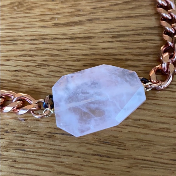 Janna Conner copper and rose quartz necklace - Picture 2 of 4